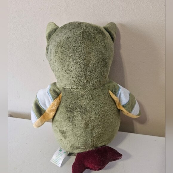 Lambs Ivy Enchanted Forest Owl Plush Toy 14 Soft Stuffed Green Yellow Burgundy - Picture 5 of 8